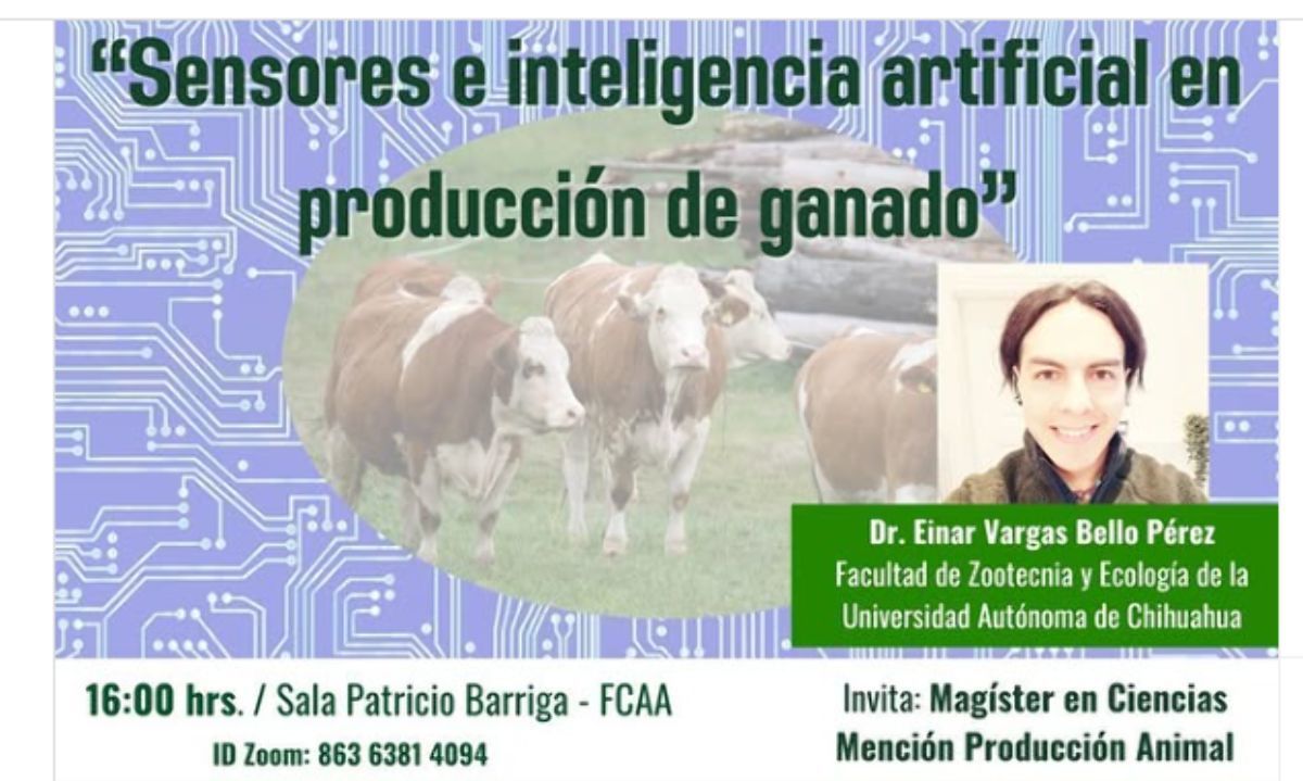 Invitan a participar en charla "Sensores e inteligencia artificial en producción de ganado"